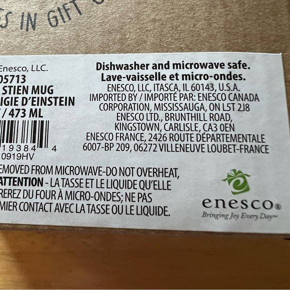 New in Box. Einstein Coffee Mug 16 Oz - Picture 2 of 2